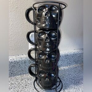 Black Skull Mug Set
